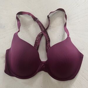 Victoria’s Secret Uplift Semi Demi Plum T-Back Smooth Molded Bra 36DD